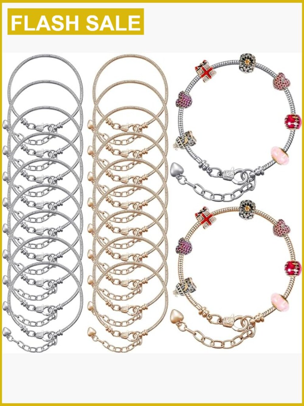 20 Pcs Snake Charm Bracelet Chain DIY Jewelry Making